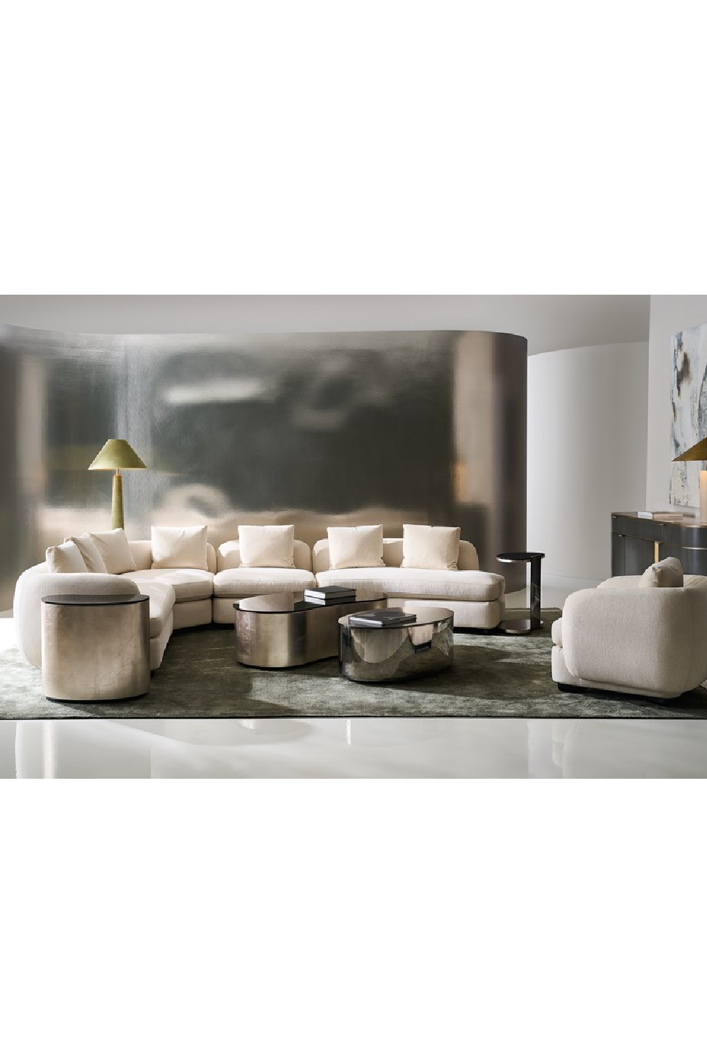 Ivory Linen Sectional Chair | Caracole Lumi | Caracole.eu.com