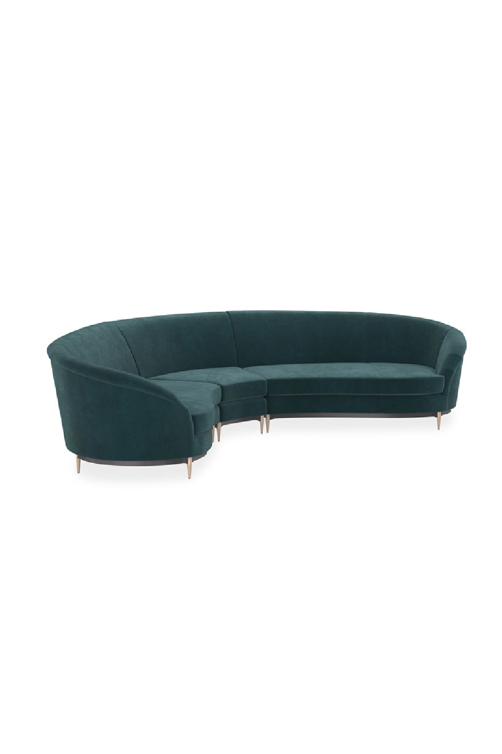 Green Velvet Sectional Sofa | Caracole Three's Company | Caracole.eu.com