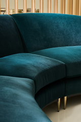 Green Velvet Sectional Sofa | Caracole Three's Company | Caracole.eu.com