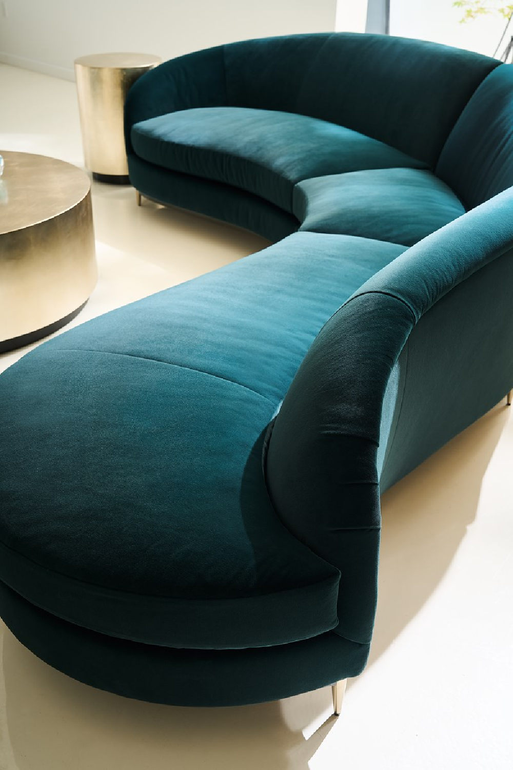 Green Velvet Sectional Sofa | Caracole Three's Company | Caracole.eu.com
