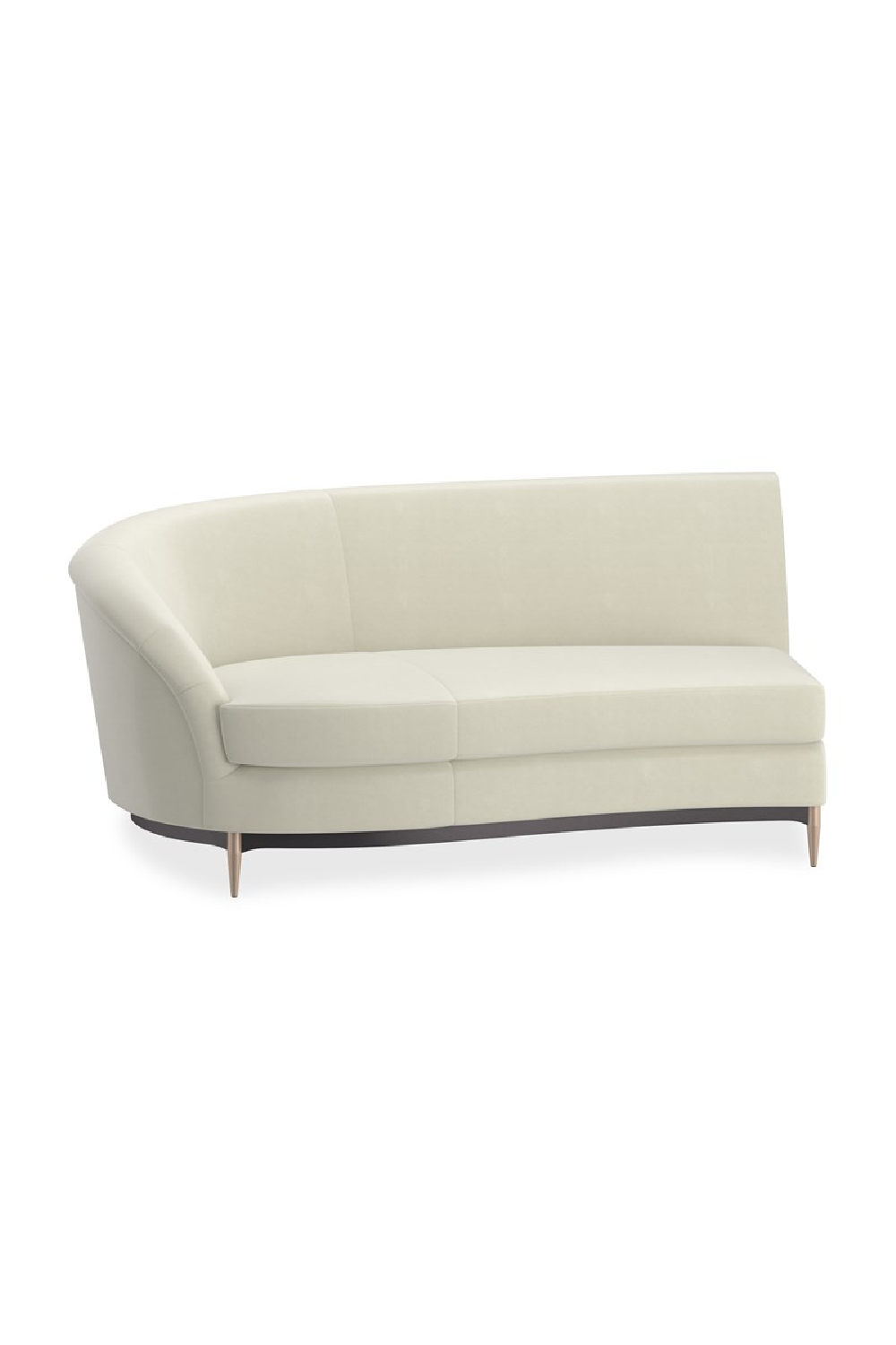 White Velvet Sectional Sofa | Caracole Three's Company | Caracole.eu.com