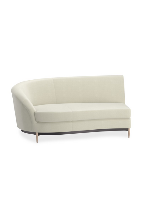 White Velvet Sectional Sofa | Caracole Three's Company | Caracole.eu.com