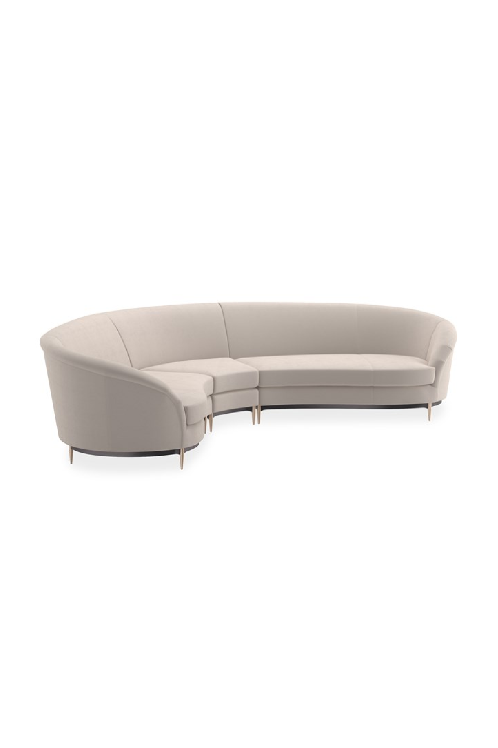 Beige Velvet Sectional Sofa | Caracole Three's Company | Caracole.eu.com