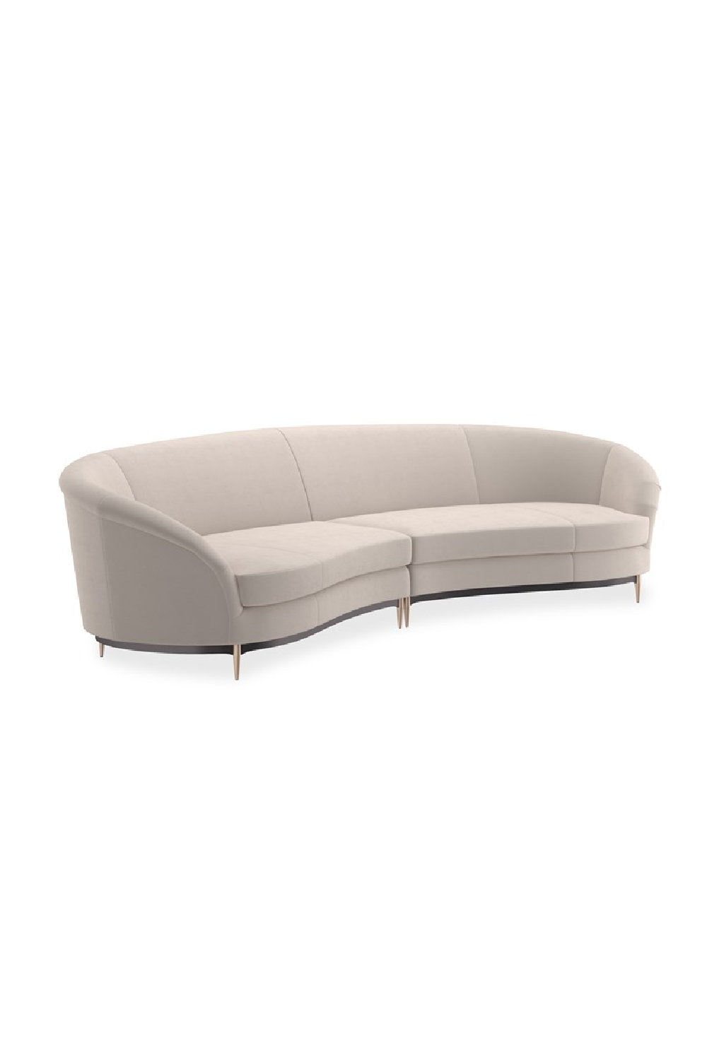 Beige Velvet Sectional Sofa | Caracole Three's Company | Caracole.eu.com