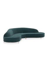 Green Velvet Sectional Sofa | Caracole Three's Company | Caracole.eu.com