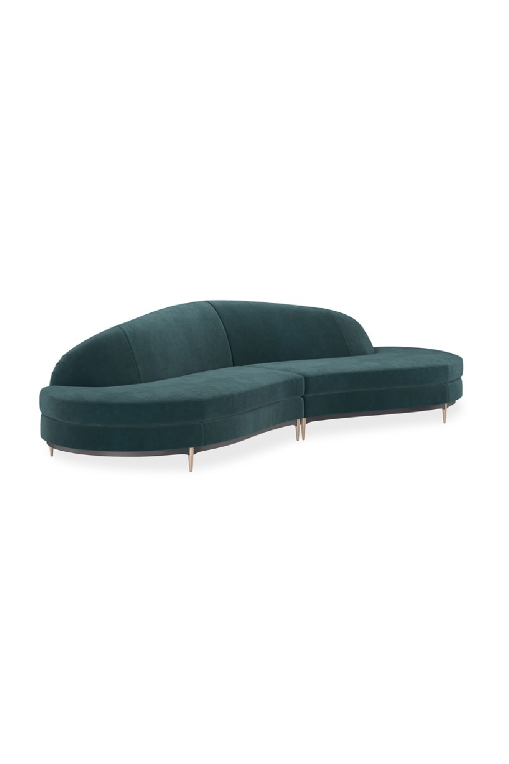 Green Velvet Sectional Sofa | Caracole Three's Company | Caracole.eu.com