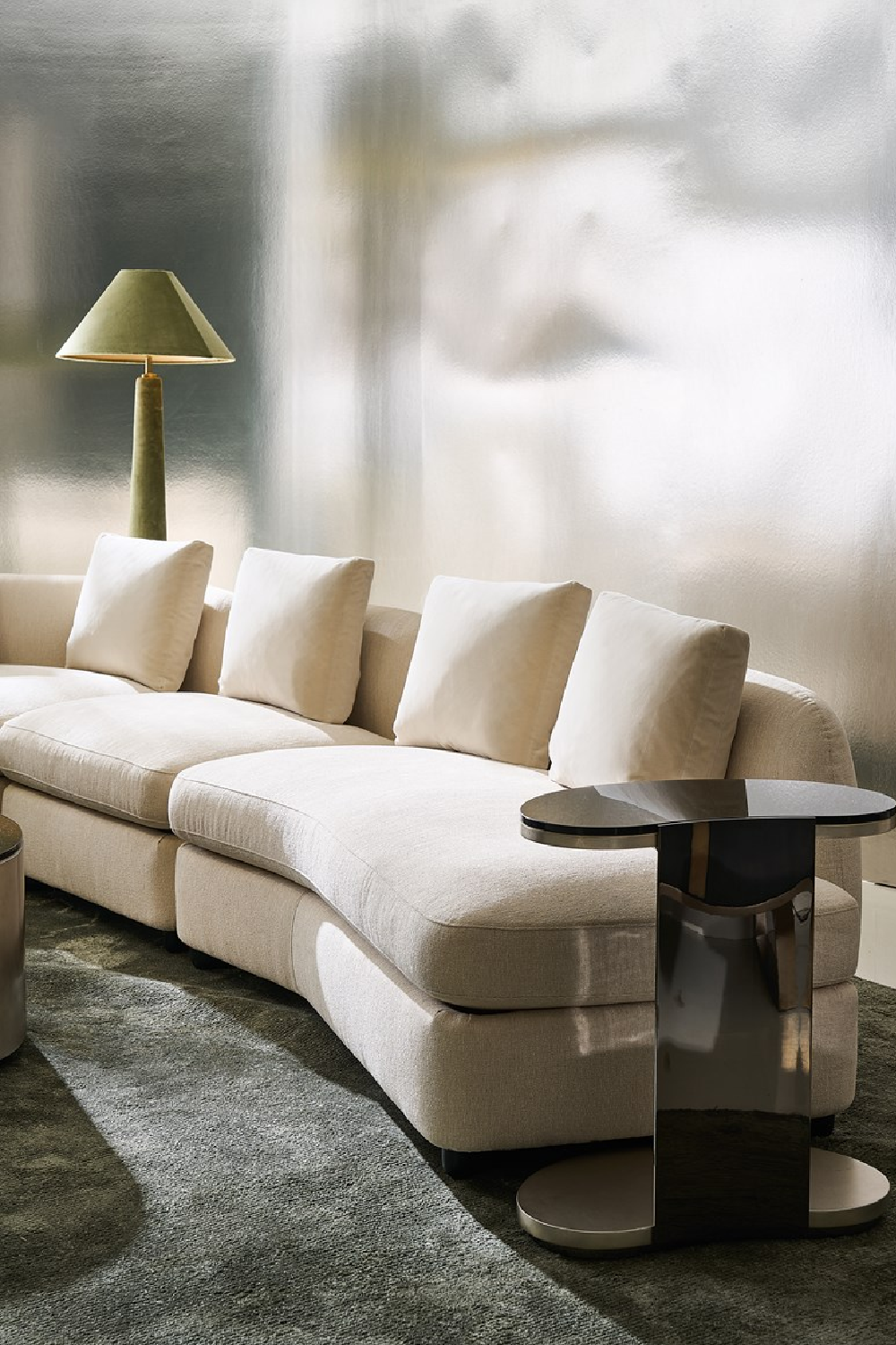 Ivory Linen Sectional Chair | Caracole Lumi | Caracole.eu.com