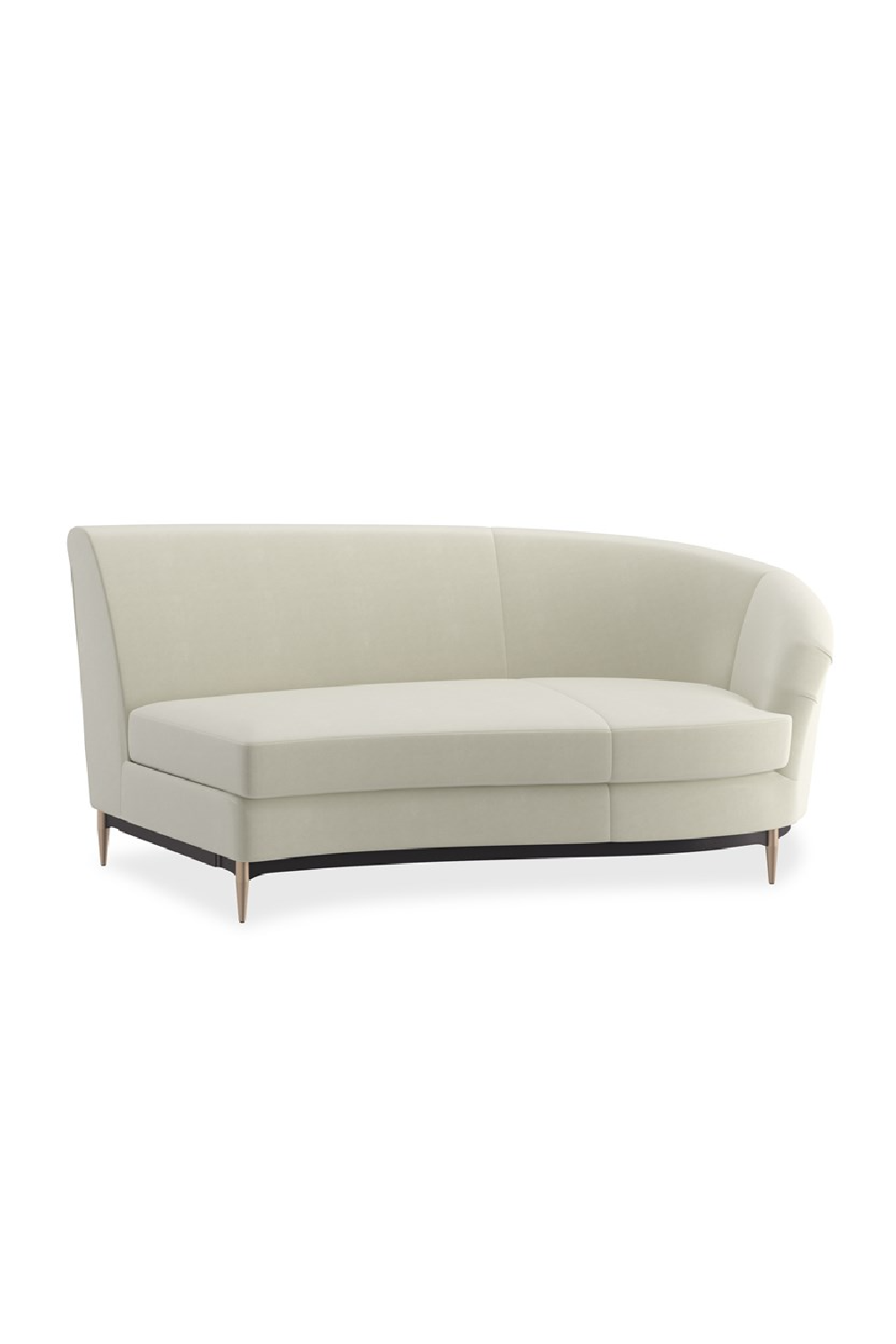 White Velvet Sectional Sofa | Caracole Three's Company | Caracole.eu.com