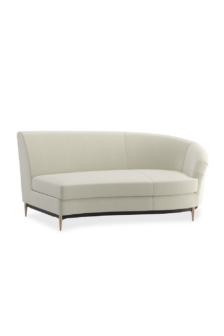 White Velvet Sectional Sofa | Caracole Three's Company | Caracole.eu.com