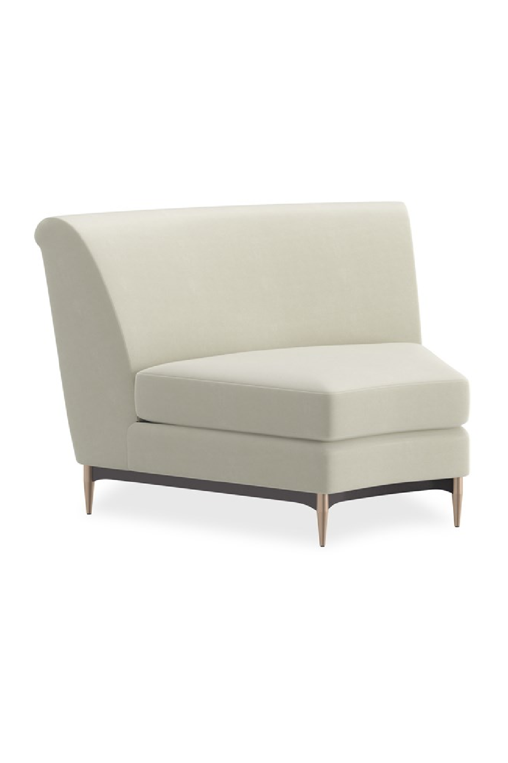 White Velvet Sectional Sofa | Caracole Three's Company | Caracole.eu.com