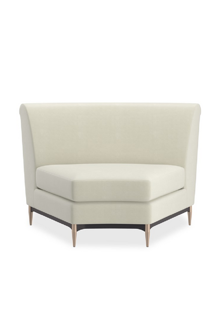 White Velvet Sectional Sofa | Caracole Three's Company | Caracole.eu.com