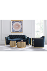 Blue Velvet Lounge Chair | Caracole The Cat's Meow | Caracole.eu.com