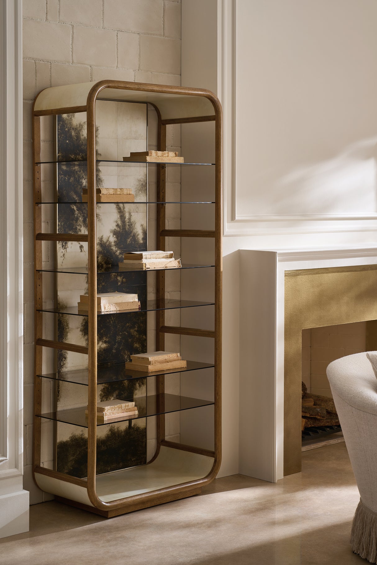 Gold Wooden Framed Bookcase | Caracole Fairmont