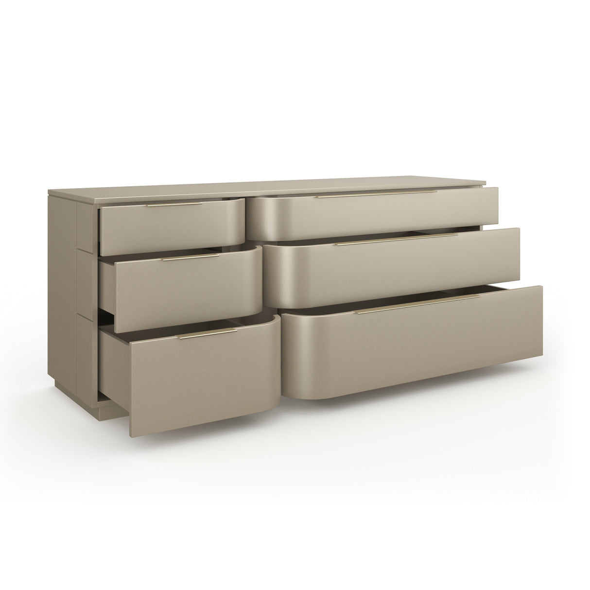 Silver Gloss 6-Drawer Dresser | Caracole Oblique