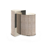 Ribbed Travertine Side Table | Caracole Hewn