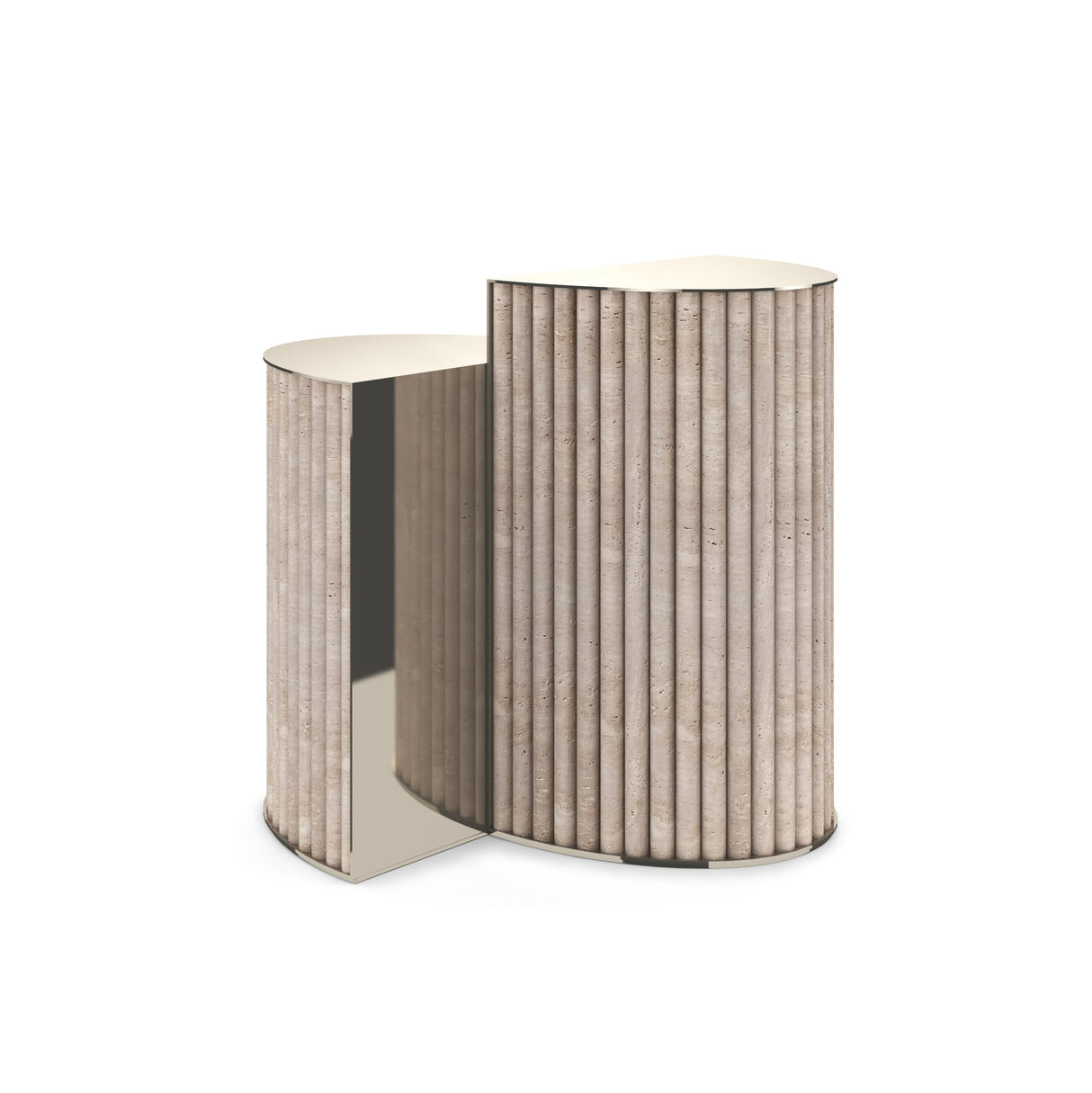 Ribbed Travertine Side Table | Caracole Hewn
