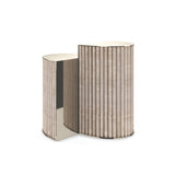 Ribbed Travertine Side Table | Caracole Hewn