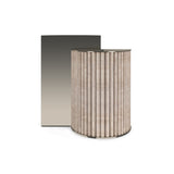 Ribbed Travertine Side Table | Caracole Hewn