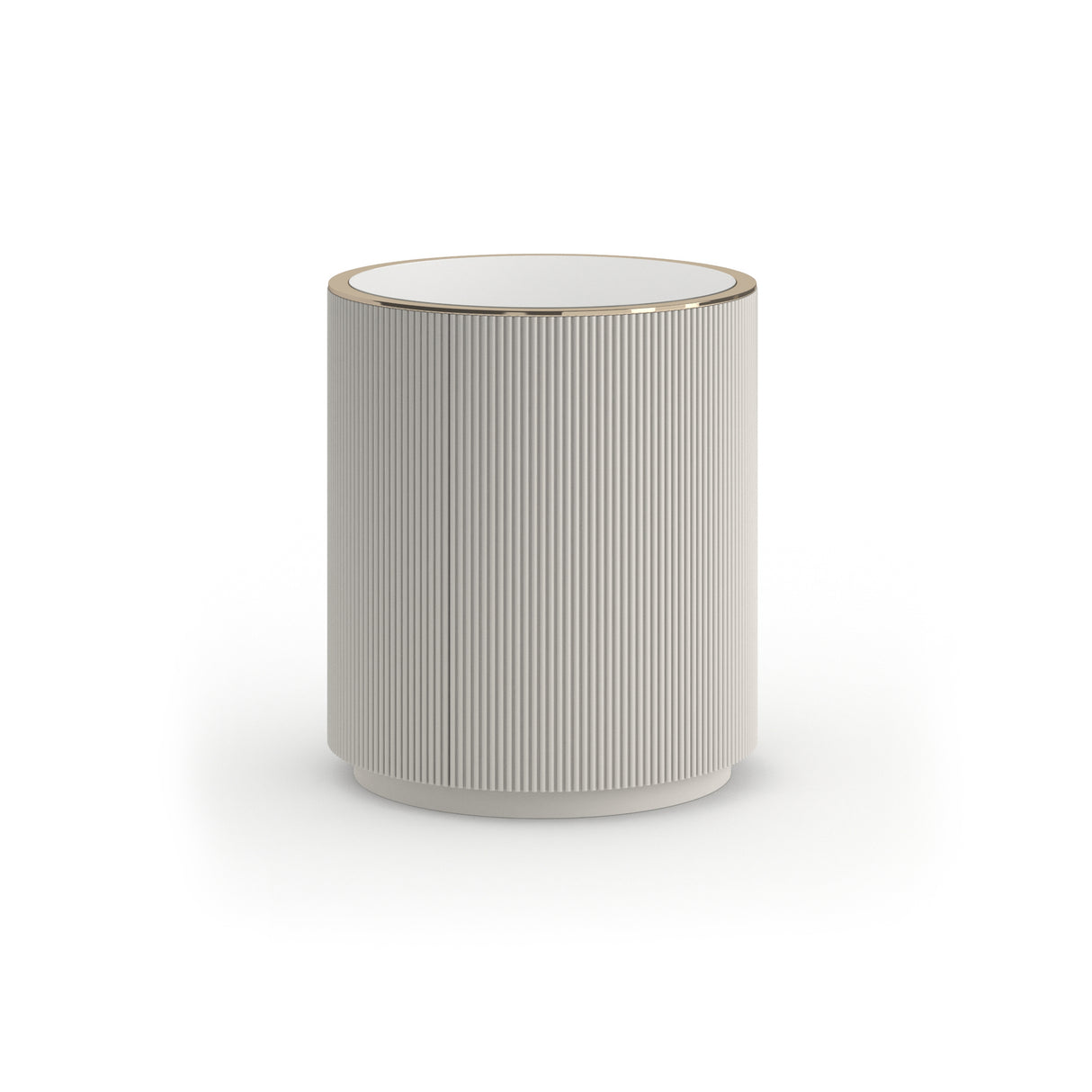 Round Matte Pearl Reeded End Table | Caracole Love