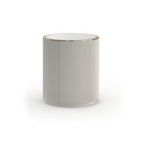 Round Matte Pearl Reeded End Table | Caracole Love
