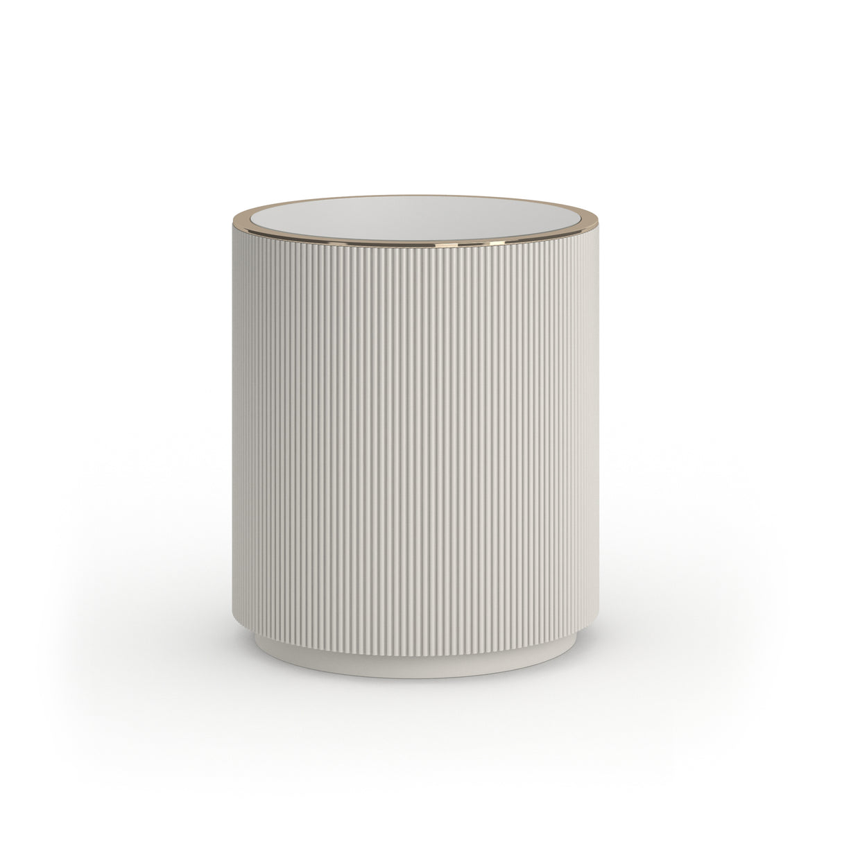 Round Matte Pearl Reeded End Table | Caracole Love