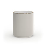 Round Matte Pearl Reeded End Table | Caracole Love