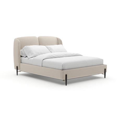 Curved Upholstered Queen Bed | Caracole Madera