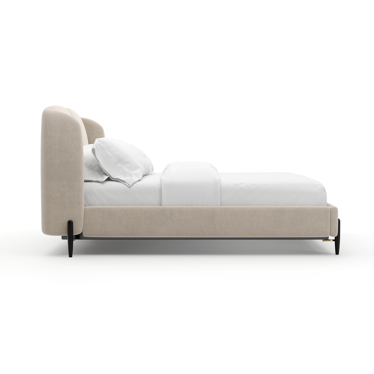 Curved Upholstered Queen Bed | Caracole Madera