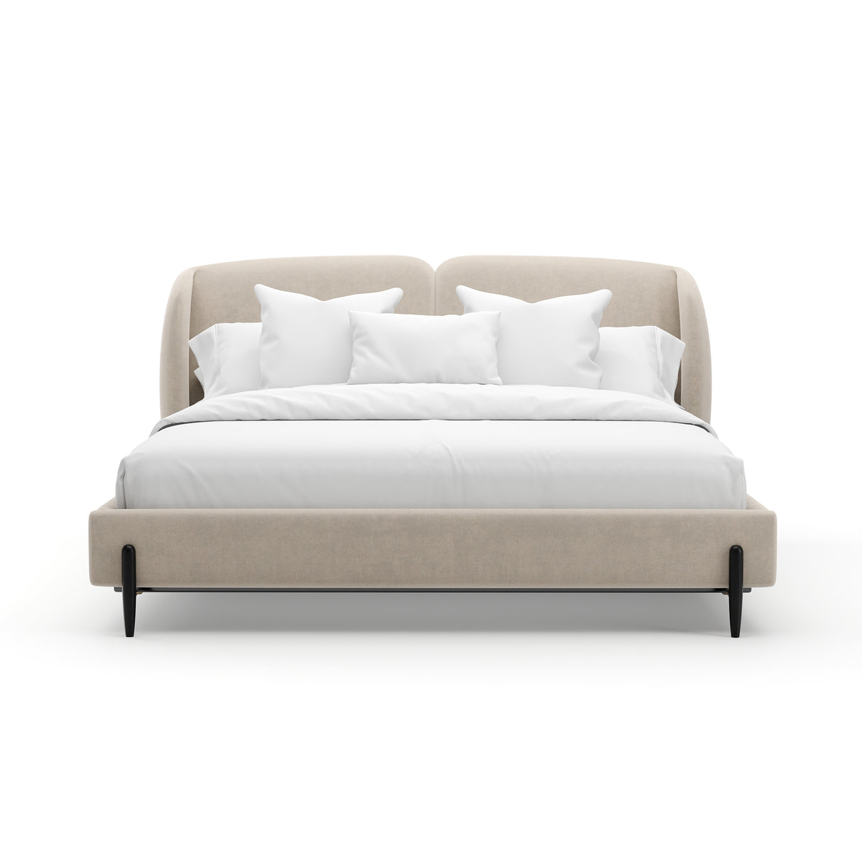 Curved Upholstered King Bed | Caracole Madera