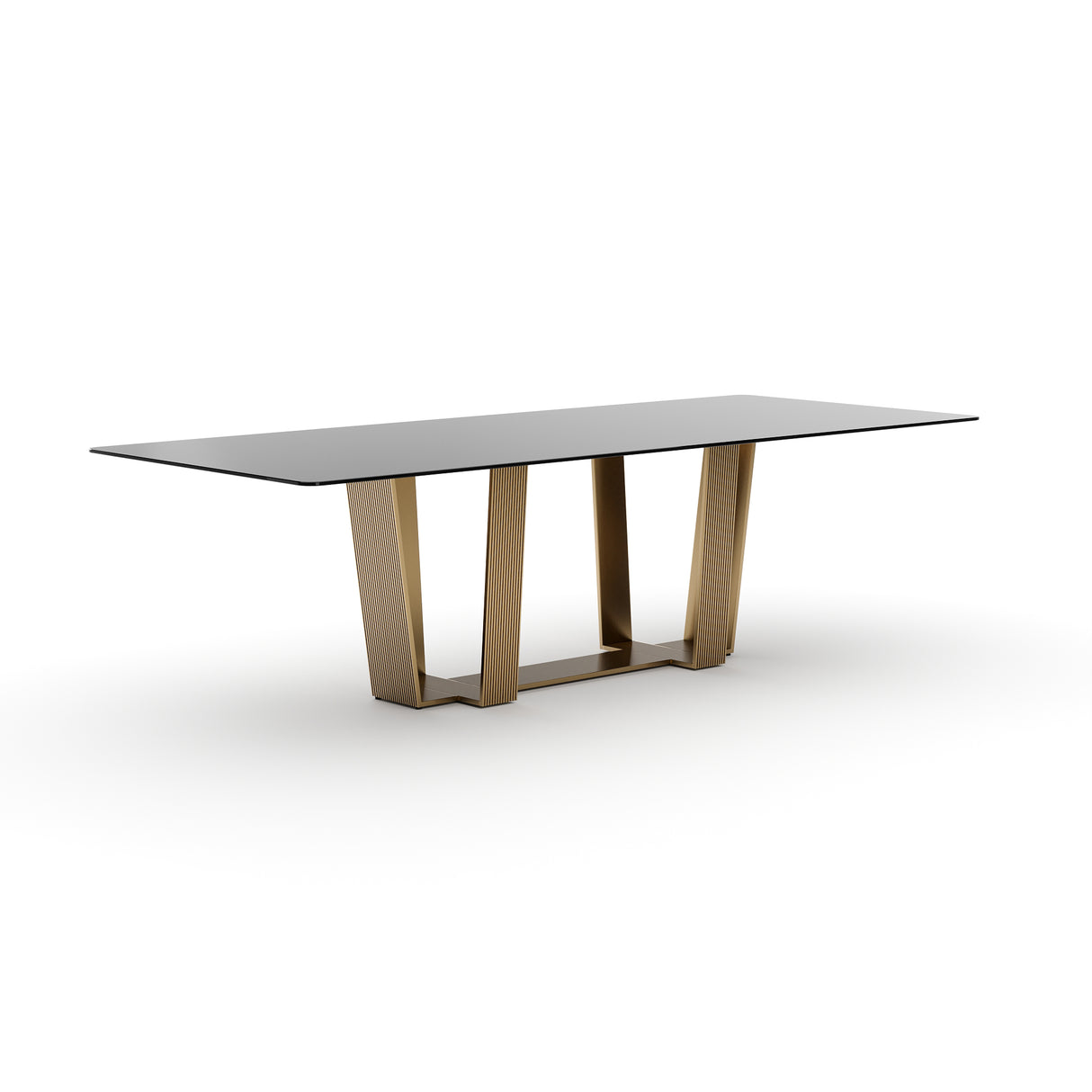 Brushed Gold Rectangle Dining Table | Caracole Counter Balance