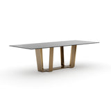 Brushed Gold Rectangle Dining Table | Caracole Counter Balance