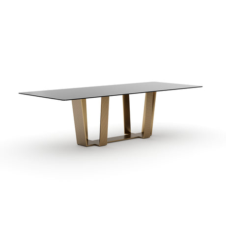 Brushed Gold Rectangle Dining Table | Caracole Counter Balance