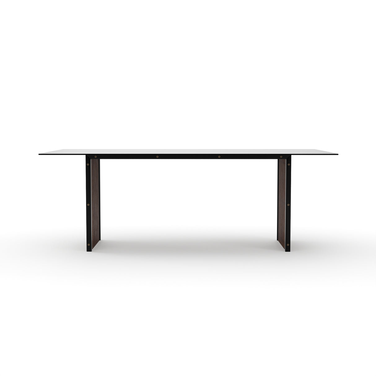 Dark Slatted Rectangle Dining Table | Caracole Pinstripe