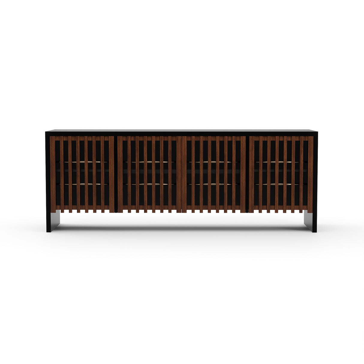 Chocolate 4-Door Sideboard | Caracole Pinstripe