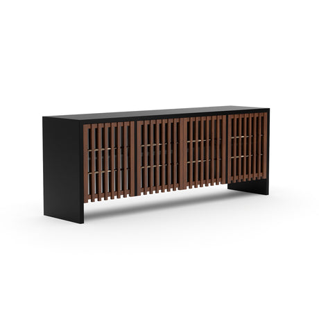 Chocolate 4-Door Sideboard | Caracole Pinstripe