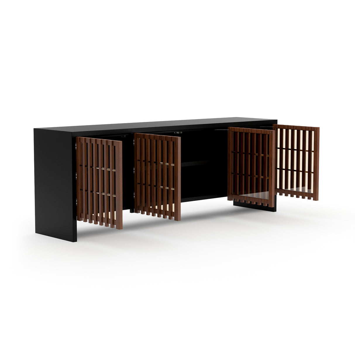 Chocolate 4-Door Sideboard | Caracole Pinstripe