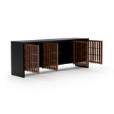 Chocolate 4-Door Sideboard | Caracole Pinstripe