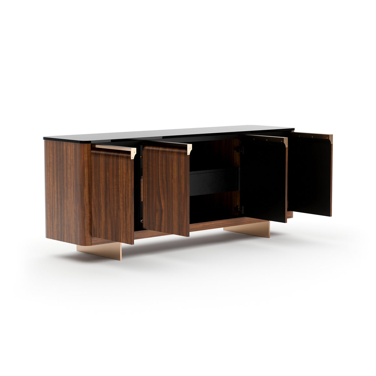 Glass top 4-Door Sideboard | Caracole Altura