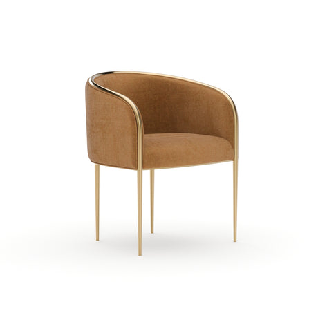 Camel Upholstered Dining Armchair | Caracole Tension