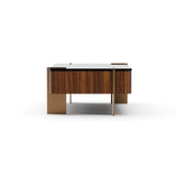 Walnut Rectangular Glass Top Coffee Table | Caracole Altura