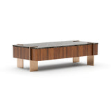 Walnut Rectangular Stone Top Coffee Table | Caracole Altura