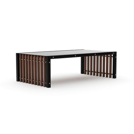 Dark Layered Coffee Table | Caracole Pinstripe