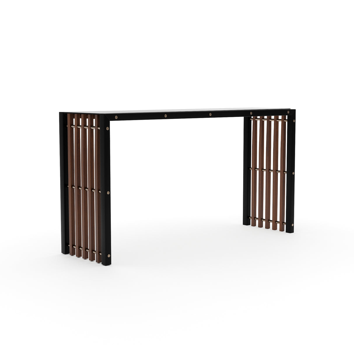 Dark Chocolate Console Table | Caracole Pinstripe