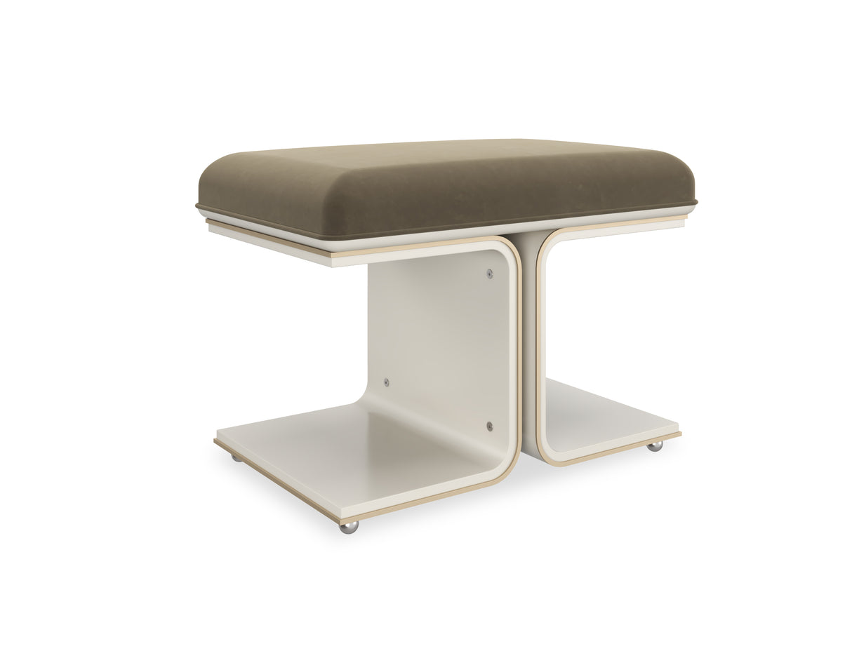 Moss Green Modern Ottoman | Caracole Balance Beam