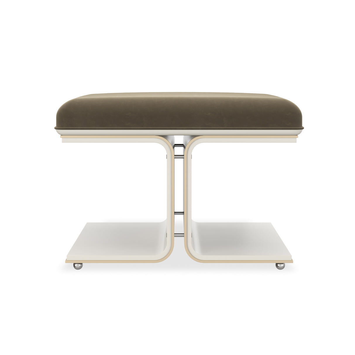 Moss Green Modern Ottoman | Caracole Balance Beam