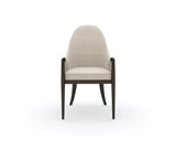 White Arched-Black Leg Dining Armchair | Caracole Natural Choice
