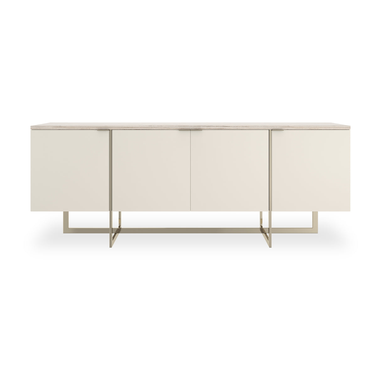 Mirror-Polished 4-Door Media Cabinet | Caracole Wish You Were Here