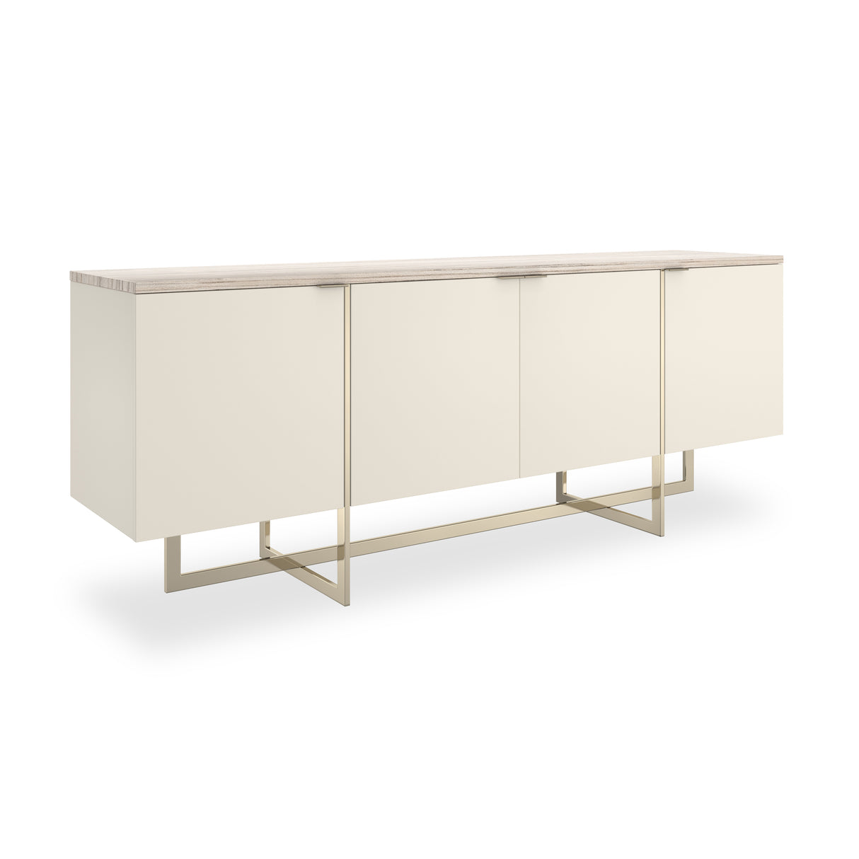 Mirror-Polished 4-Door Media Cabinet | Caracole Wish You Were Here