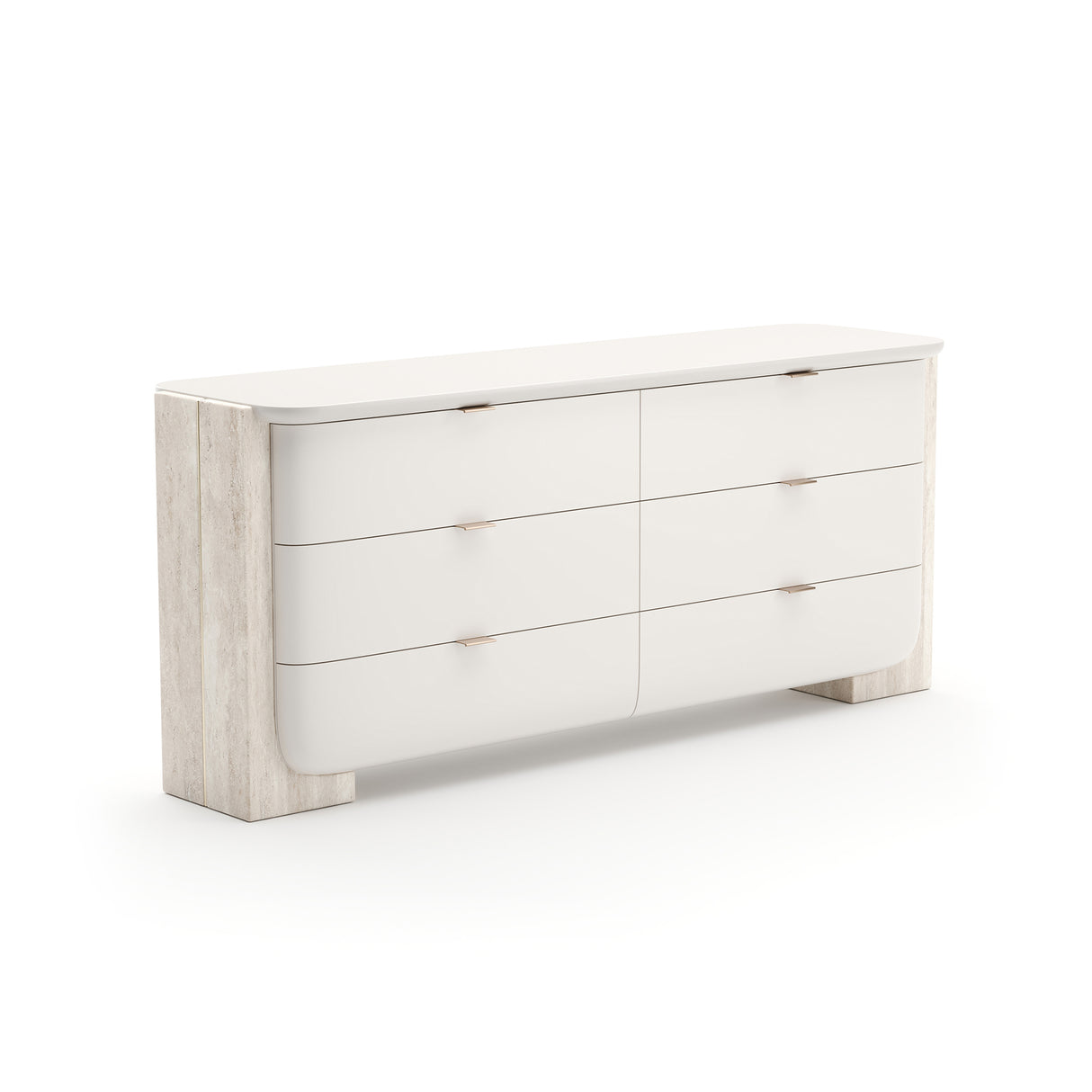 White 6-Drawer Dresser | Caracole Overlap