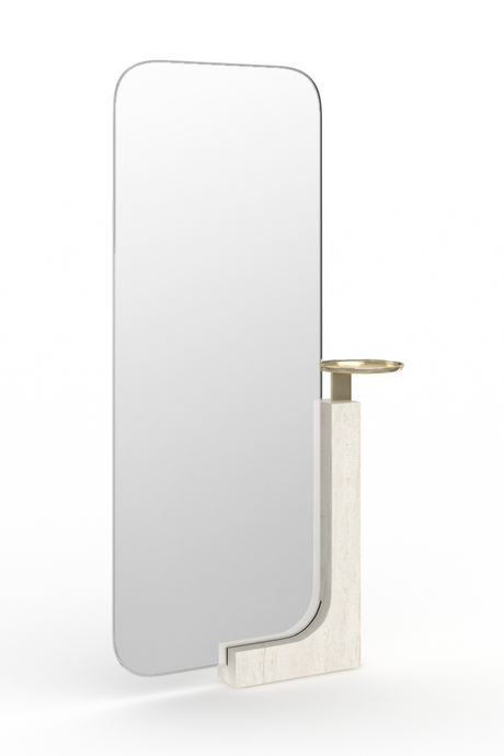 Travertine Stand Floor Mirror | Caracole Overlap | Caracole.eu.com